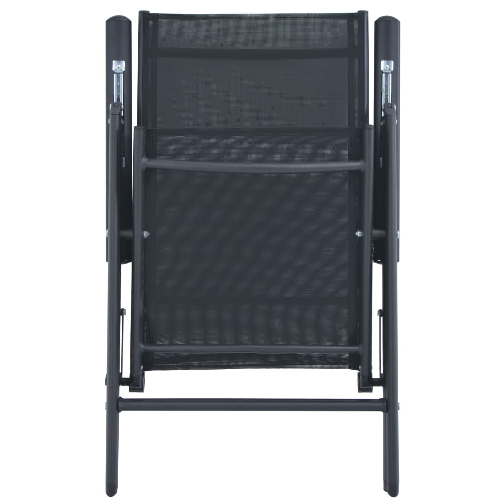 3 Piece Bistro Set Aluminium and Textilene Black