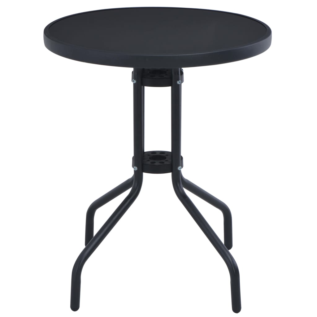 3 Piece Bistro Set Aluminium and Textilene Black