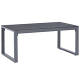3 Piece Garden Lounge Set with Cushions Aluminium Black - Side View