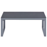 3 Piece Garden Lounge Set with Cushions Aluminium Black - Top-Down View