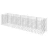 Gabion Raised Bed Galvanised Steel 450x90x100 cm - Front View