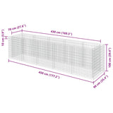 Gabion Raised Bed Galvanised Steel 450x90x100 cm - Low Angle