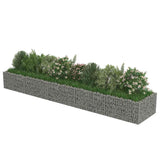 Gabion Raised Bed Galvanised Steel 450x90x50 cm - Top-Down View