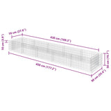 Gabion Raised Bed Galvanised Steel 450x90x50 cm - Low Angle