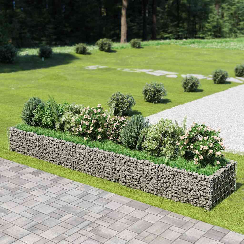 Gabion Raised Bed Galvanised Steel 450x90x50 cm