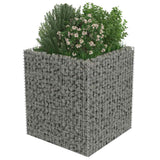 Gabion Raised Bed Galvanised Steel 90x90x100 cm - Top-Down View