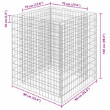 Gabion Raised Bed Galvanised Steel 90x90x100 cm