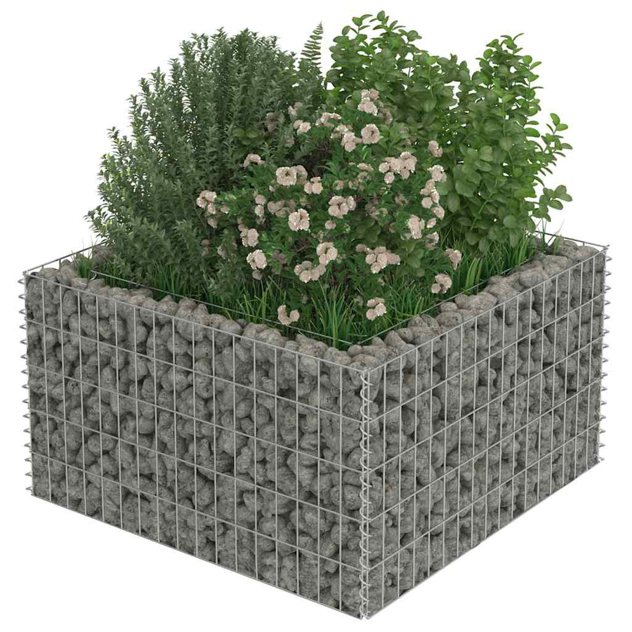 Gabion Raised Bed Galvanised Steel 90x90x50 cm