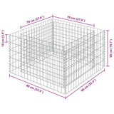 Gabion Raised Bed Galvanised Steel 90x90x50 cm