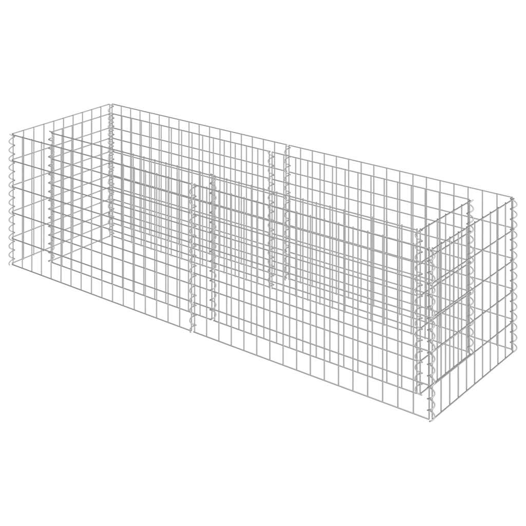 Gabion Raised Bed Galvanised Steel 180x50x50 cm