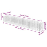 Gabion Raised Bed Galvanised Steel 360x50x50 cm - Low Angle