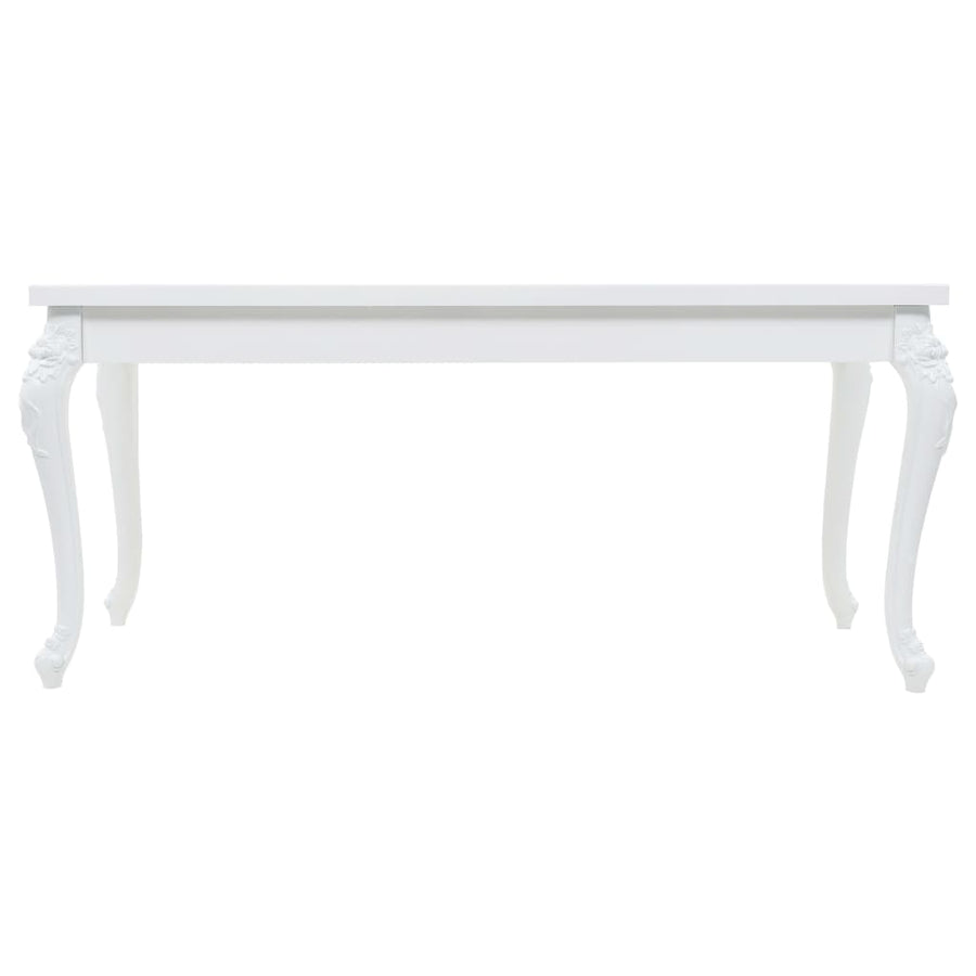 Dining Table 179x89x81 cm High Gloss White