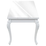 Dining Table 179x89x81 cm High Gloss White - Top-Down View