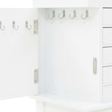 Free Standing Jewelery Cabinet White - Close-Up Angle