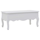 Coffee Table 100x50x46 cm White - Top-Down View