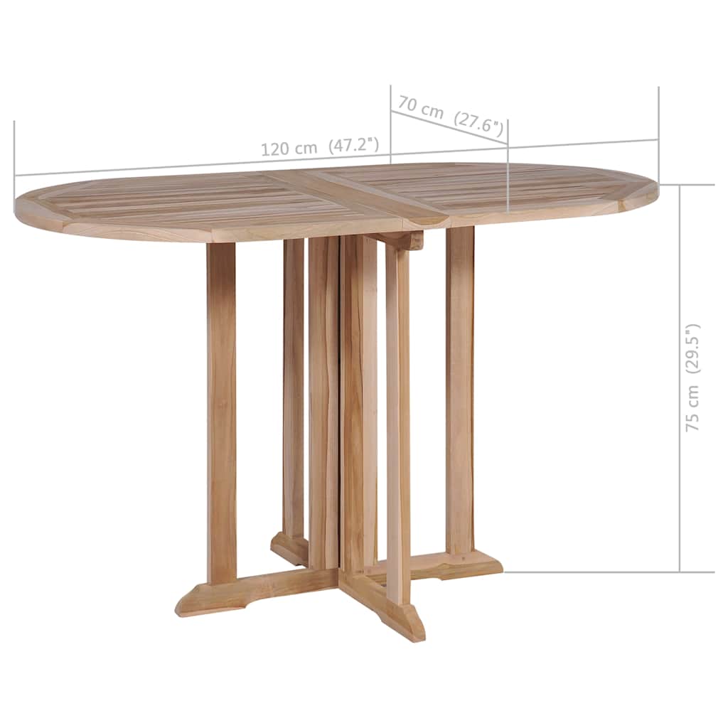 Folding Butterfly Garden Table 120x70x75 cm Solid Teak Wood