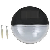 Outdoor Solar Wall Lamps LED 12 pcs Round Black - Front View