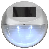 Outdoor Solar Wall Lamps LED 12 pcs Round Silver - Rear View