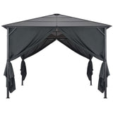 Gazebo with Curtain Aluminium 3x3 m Black