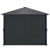Gazebo with Curtain Aluminium 3x3 m Black - Side View