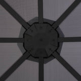 Gazebo with Curtain Aluminium 3x3 m Black - Top-Down View