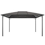 Gazebo with Roof Aluminium 4x3x2.6 m Black