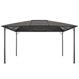 Gazebo with Roof Aluminium 4x3x2.6 m Black - Front View