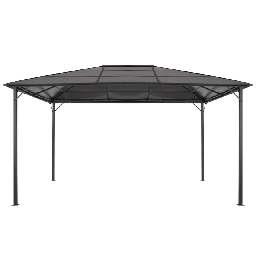 Gazebo with Roof Aluminium 4x3x2.6 m Black