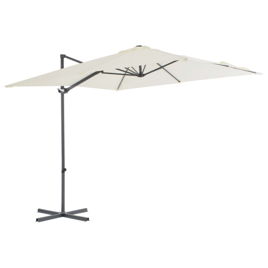 Cantilever Garden Parasol with Steel Pole 250x250 cm Sand