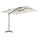 Cantilever Garden Parasol with Steel Pole 250x250 cm Sand