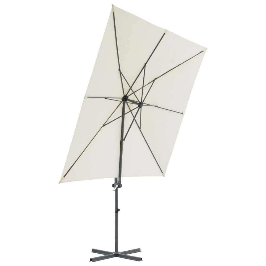 Cantilever Garden Parasol with Steel Pole 250x250 cm Sand