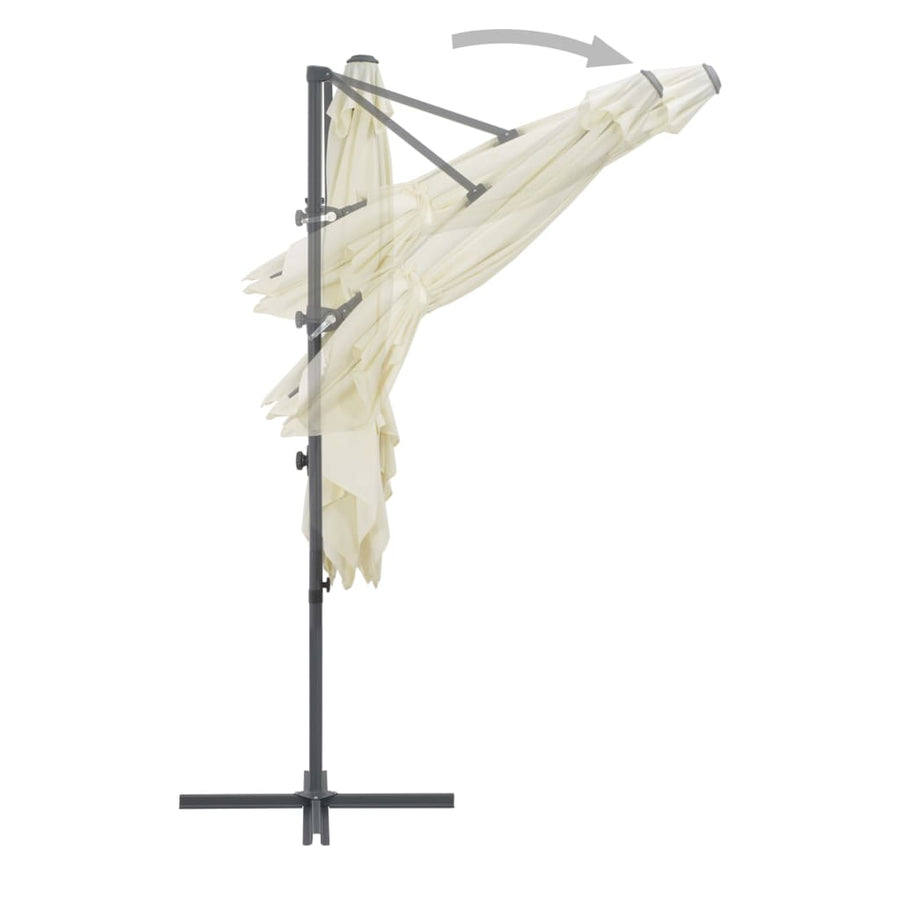 Cantilever Garden Parasol with Steel Pole 250x250 cm Sand