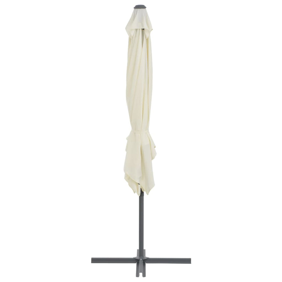 Cantilever Garden Parasol with Steel Pole 250x250 cm Sand