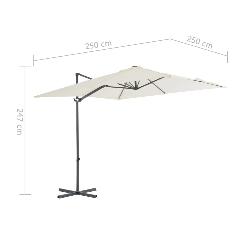 Cantilever Garden Parasol with Steel Pole 250x250 cm Sand