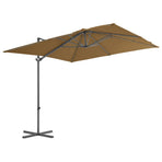 Cantilever Garden Parasol with Steel Pole Taupe 250x250 cm