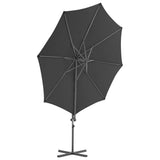 Cantilever Garden Parasol with Steel Pole Anthracite 300 cm