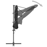 Cantilever Garden Parasol with Steel Pole Anthracite 300 cm - 45-Degree Angle