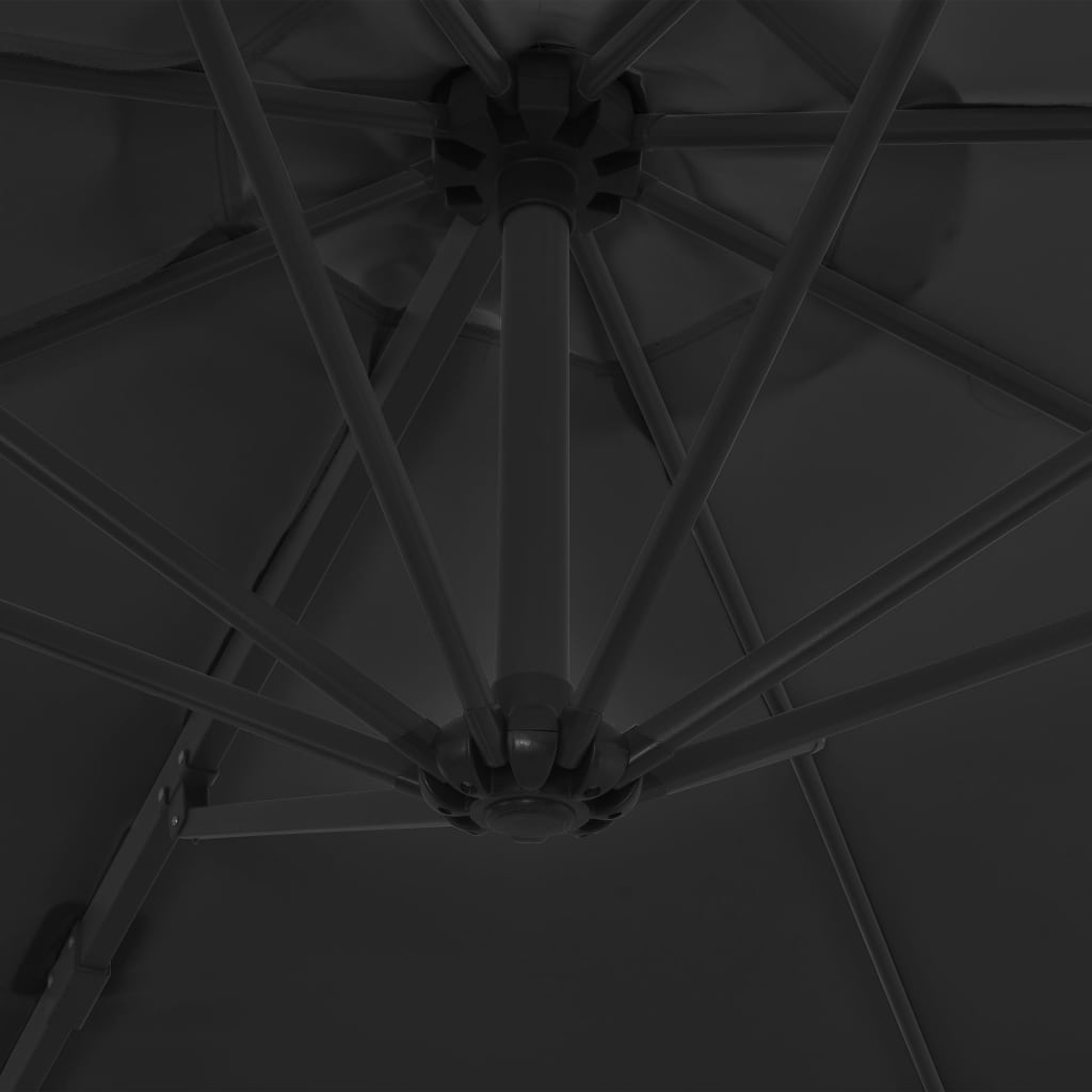 Cantilever Garden Parasol with Steel Pole Anthracite 300 cm