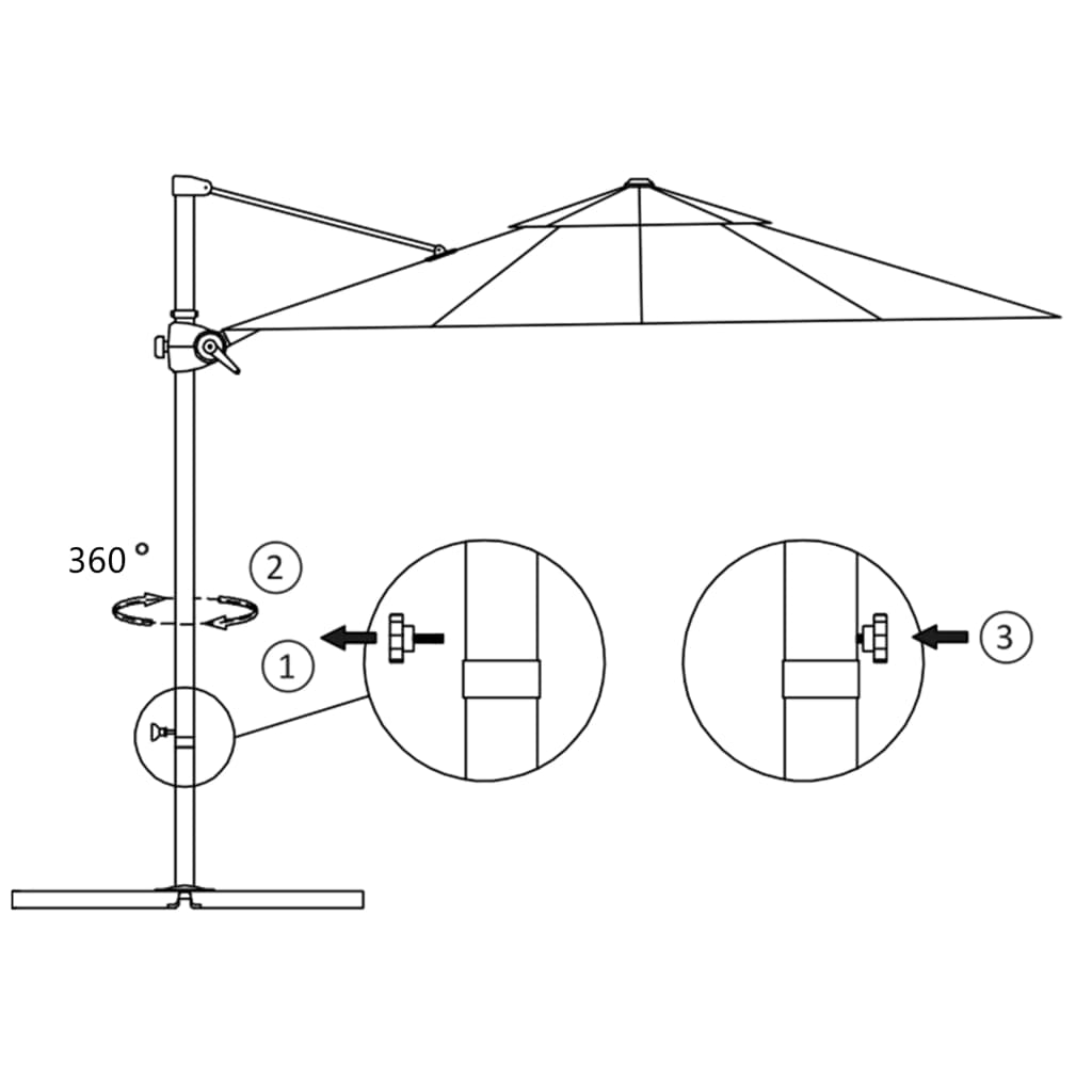 Cantilever Garden Parasol with Steel Pole Anthracite 300 cm