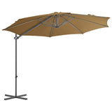 Cantilever Garden Parasol with Steel Pole Taupe 300 cm - Front View