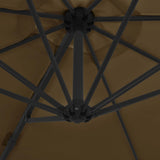 Cantilever Garden Parasol with Steel Pole Taupe 300 cm