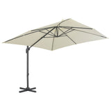 Cantilever Garden Parasol with Aluminium Pole 300x300 cm Sand