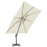 Cantilever Garden Parasol with Aluminium Pole 300x300 cm Sand - Side View