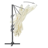 Cantilever Garden Parasol with Aluminium Pole 300x300 cm Sand - Top-Down View