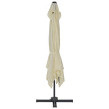 Cantilever Garden Parasol with Aluminium Pole 300x300 cm Sand - 45-Degree Angle