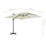 Cantilever Garden Parasol with Aluminium Pole 300x300 cm Sand - Extra Image