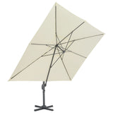Cantilever Garden Parasol with Aluminium Pole 400x300 cm Sand - Side View