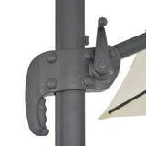 Cantilever Garden Parasol with Aluminium Pole 400x300 cm Sand - Close-Up Angle