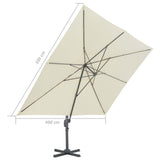 Cantilever Garden Parasol with Aluminium Pole 400x300 cm Sand