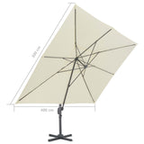 Cantilever Garden Parasol with Aluminium Pole 400x300 cm Sand - Extra Image